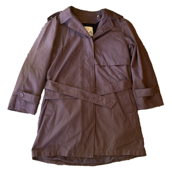 London Fog Jackets & Blazers - London Fog Coat Sz 12 Trench Tie Waist Belt Long Lined Collared Purple Vintage